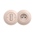 Reblig - Interrupteur unipolaire rétro n°1 et prise 230 V avec cadre, rose poudré