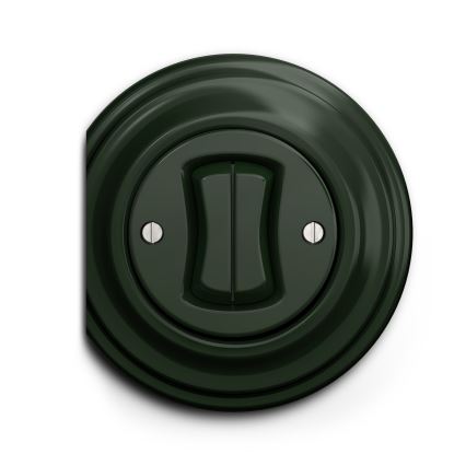 Reblig - Interrupteur va-et-vient double style rétro sans cadre n° 6+6 vert