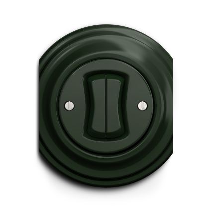 Reblig - Interrupteur va-et-vient double style rétro sans cadre n° 6+6 vert