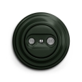 Reblig - Prise antenne TV+FM rétro (passante) avec cadre, verte