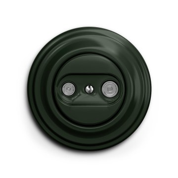 Reblig - Prise antenne TV+FM rétro (passante) avec cadre, verte