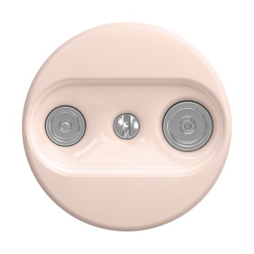 Reblig - Prise d'abonné rétro TV + radio (terminale) sans cadre vieux rose