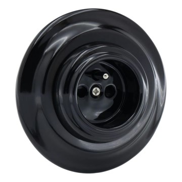 Reblig - Prise domestique rétro en porcelaine avec cadre 250V/16A noire