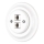 Reblig - Prise Ethernet murale rétro en porcelaine avec cadre, 2x Cat5e, blanche