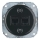 Reblig - Prise Ethernet rétro en porcelaine sans cadre, 2 ports CAT5e, noire