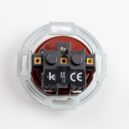 Reblig - Prise murale rétro 230 V avec plaque, marron