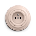 Reblig - Prise murale rétro 230V avec cadre, rose ancien