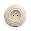 Reblig - Prise murale rétro avec cadre 230 V beige