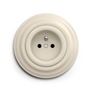 Reblig - Prise murale rétro avec cadre 230 V beige