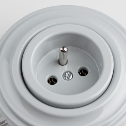 Reblig - prise murale rétro avec cadre 230V grise