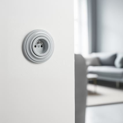Reblig - prise murale rétro avec cadre 230V grise
