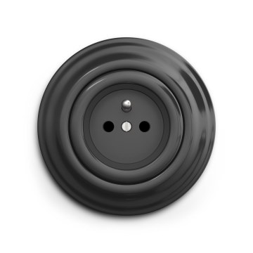 Reblig - Prise murale rétro avec cadre pour habitation, 230 V, finition anthracite