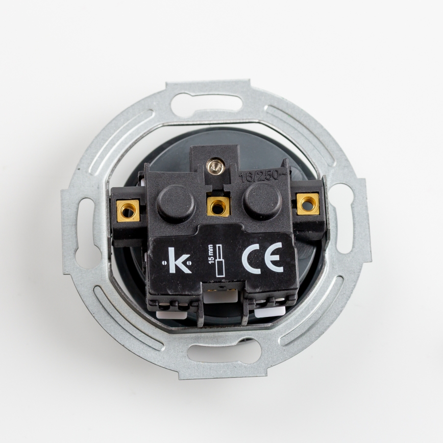 Reblig - Prise murale rétro avec cadre pour habitation, 230 V, finition anthracite