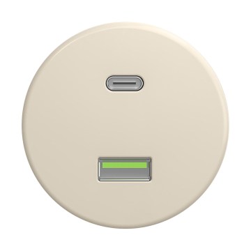 Reblig - Prise murale rétro avec ports USB Type-A et Type-C, sans cadre, beige