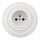 Reblig - Prise murale rétro en porcelaine avec cadre 250V/16A blanche
