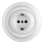 Reblig - Prise murale rétro en porcelaine avec cadre SCHUKO 250V/16A blanche