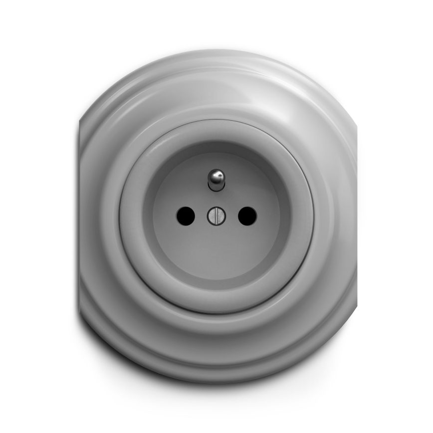 Reblig - Prise murale rétro sans cadre 230V gris
