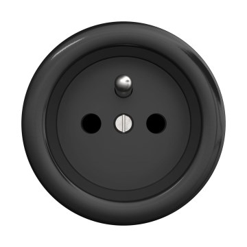Reblig - Prise murale rétro sans cadre 230V noire