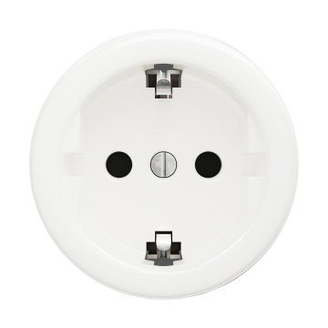 Reblig - Prise murale rétro sans cadre SCHUKO 230V/16A, blanc neige