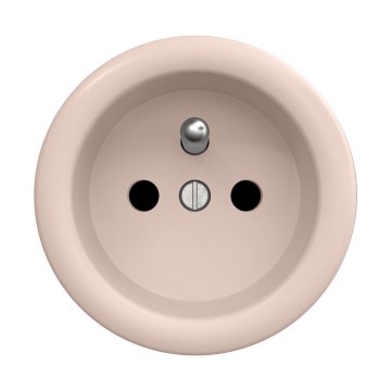 Reblig - Prise murale rétro sans enjoliveur 230V vieux rose
