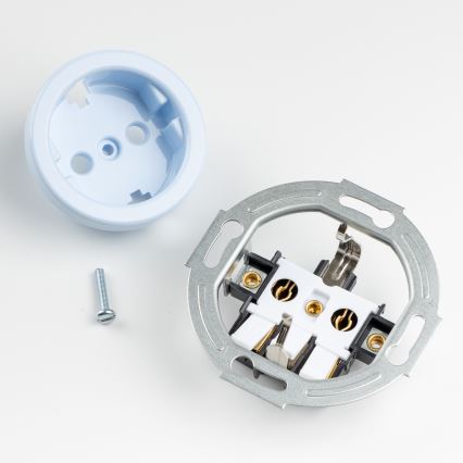 Reblig - Prise murale rétro SCHUKO 230 V/16 A avec cadre, bleue