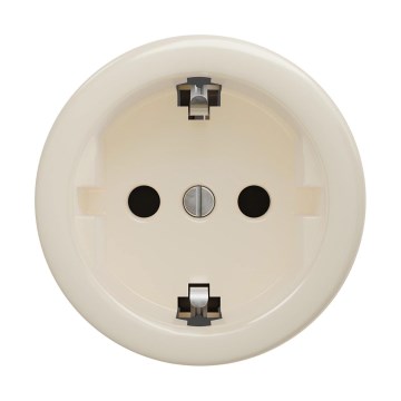 Reblig - Prise murale rétro SCHUKO 230 V / 16 A sans cadre, beige