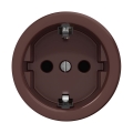Reblig - Prise murale rétro SCHUKO 230 V/16 A sans cadre, marron