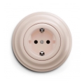 Reblig - Prise murale rétro SCHUKO 230V/16A avec cadre, vieux rose