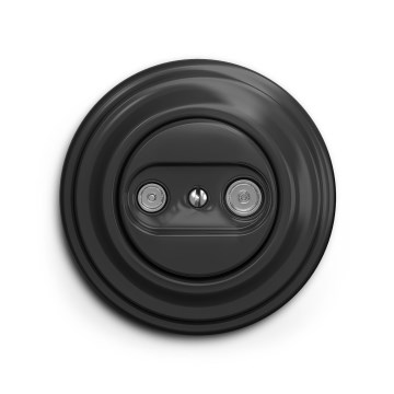 Reblig - Prise murale rétro TV+R (passante) avec cadre anthracite