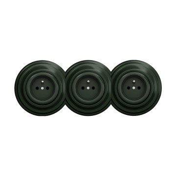 Reblig - Prise murale triple au style rétro pour usage domestique, avec cadre, 230 V, verte