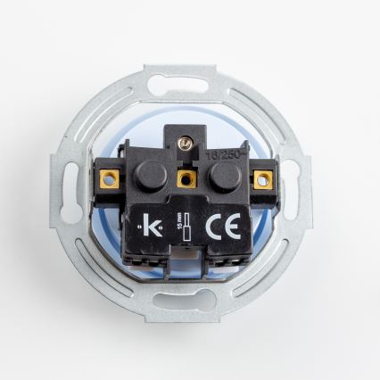 Reblig - Prise murale triple rétro avec cadre, 230 V, bleue