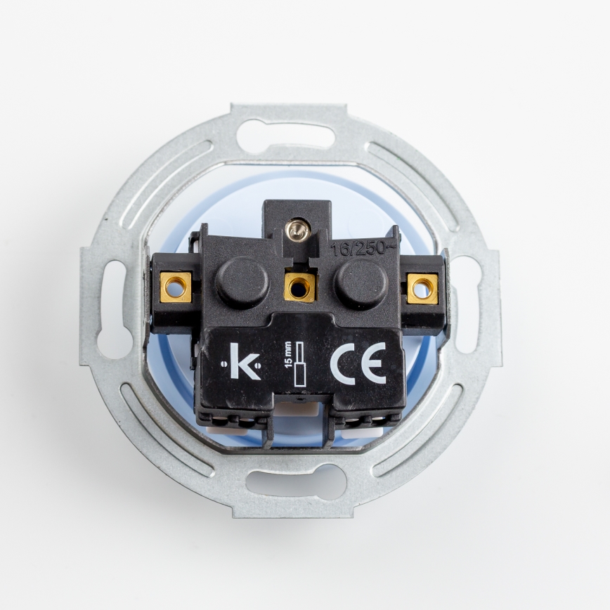 Reblig - Prise murale triple rétro avec cadre, 230 V, bleue