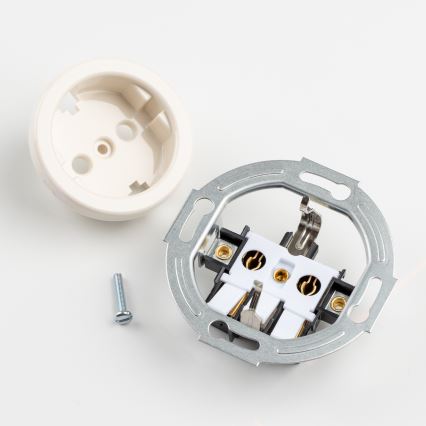 Reblig - Prise murale triple rétro avec cadre SCHUKO 230 V beige