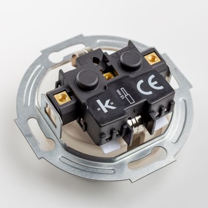 Reblig - Prise murale triple rétro avec cadre SCHUKO 230 V beige