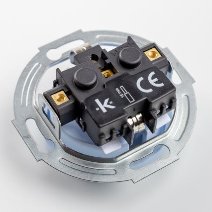 Reblig - Prise murale triple rétro avec cadre SCHUKO 230V bleue