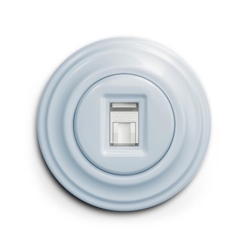 Reblig - Prise réseau rétro avec plaque bleue