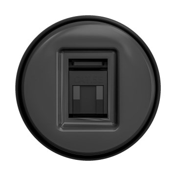 Reblig - Prise réseau rétro sans cadre en anthracite