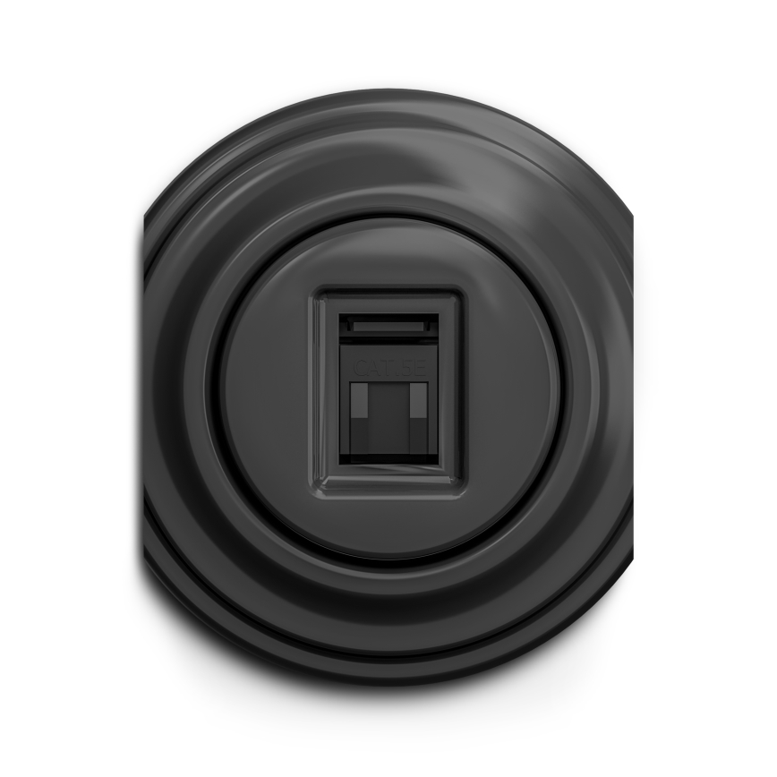 Reblig - Prise réseau rétro sans cadre en anthracite