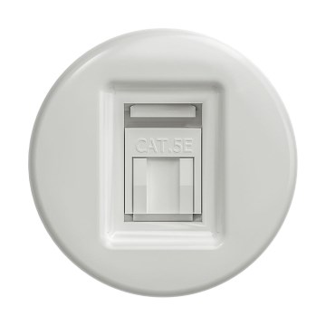 Reblig - Prise réseau rétro sans cadre en céramique blanche