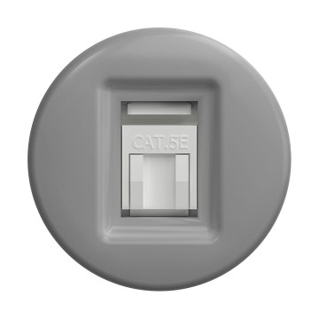 Reblig - Prise réseau rétro sans cadre, gris