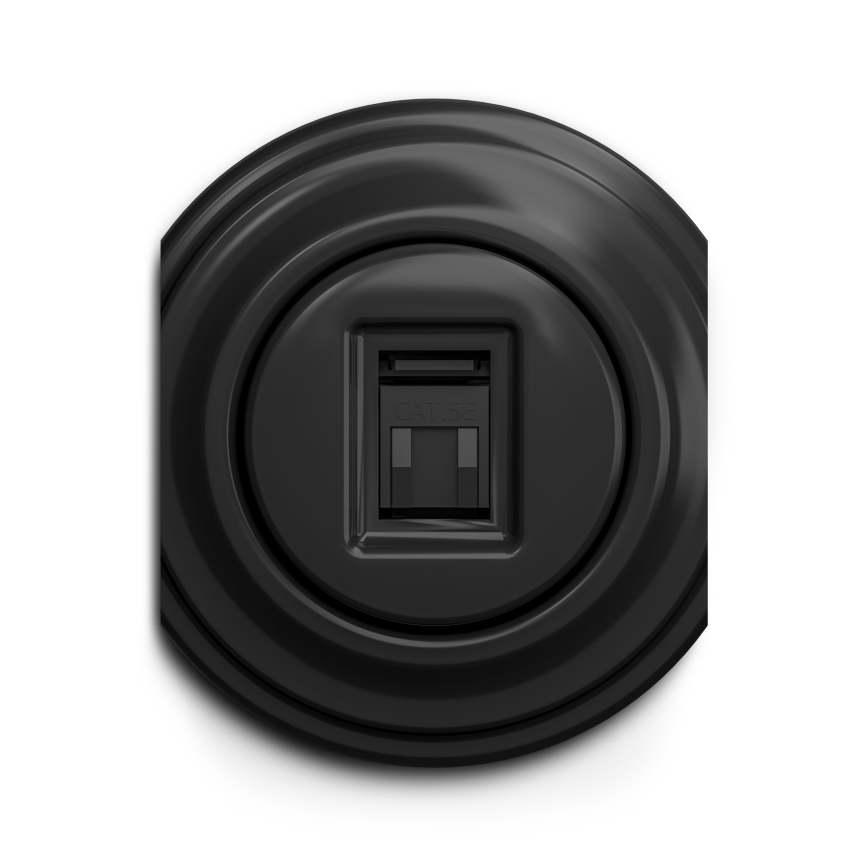 Reblig - Prise réseau rétro sans cadre, noire
