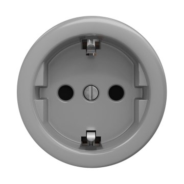 Reblig - Prise rétro domestique sans cadre SCHUKO 230V/16A gris