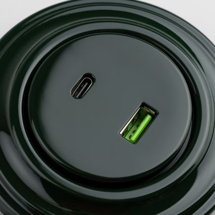 Reblig - Prise rétro USB-A + USB-C avec cadre vert