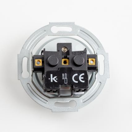 Reblig - Prise triple rétro domestique avec cadre, 230 V, grise