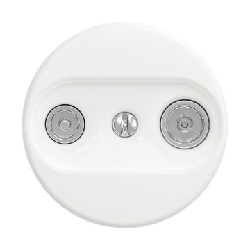 Reblig - Prise TV+R rétro (passante) sans cadre, blanc neige