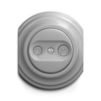 Reblig - Prise TV+R rétro (passante) sans cadre, grise