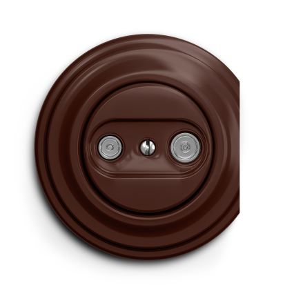 Reblig - Prise TV+R rétro (terminale) sans cadre marron