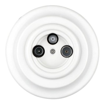 Reblig - Prise TV/SAT-W rétro en porcelaine avec cadre blanc