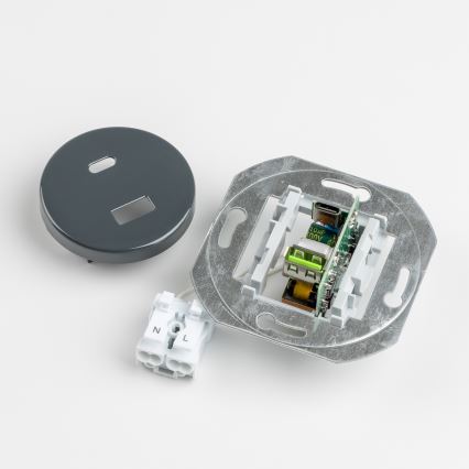 Reblig - Prise USB rétro A+C avec cadre anthracite