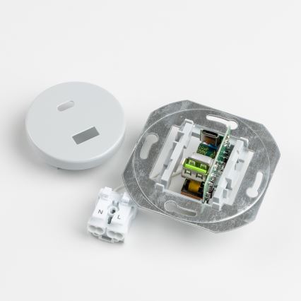 Reblig - Prise USB rétro A+C avec cadre gris